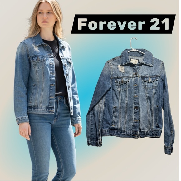 Forever 21 Jackets & Blazers - Vintage Y2K Forever 21 Blue Denim Jacket new without tags